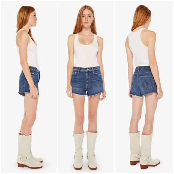 💕MOTHER💕 Dodger Short Short Fray Shorts Did You Bring Me Anything 28 NWT - Picture 2 of 16